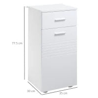 kleankin Mobile Bagno in Legno con Cassetto e Armadietto 1 Anta con Mensole, 35x30x77.5cm