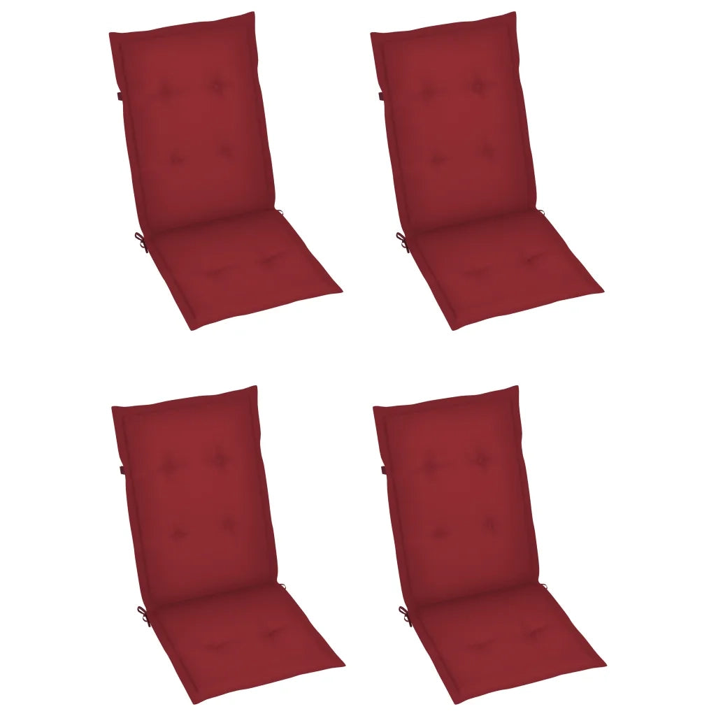 Sedie da Giardino Reclinabili 4 pz con Cuscini Massello Acacia cod mxl 8266