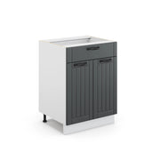 Vicco Mobiletto base per cucina Antracite casa di campagna 60 cm con cassetto, senza piano di lavoro