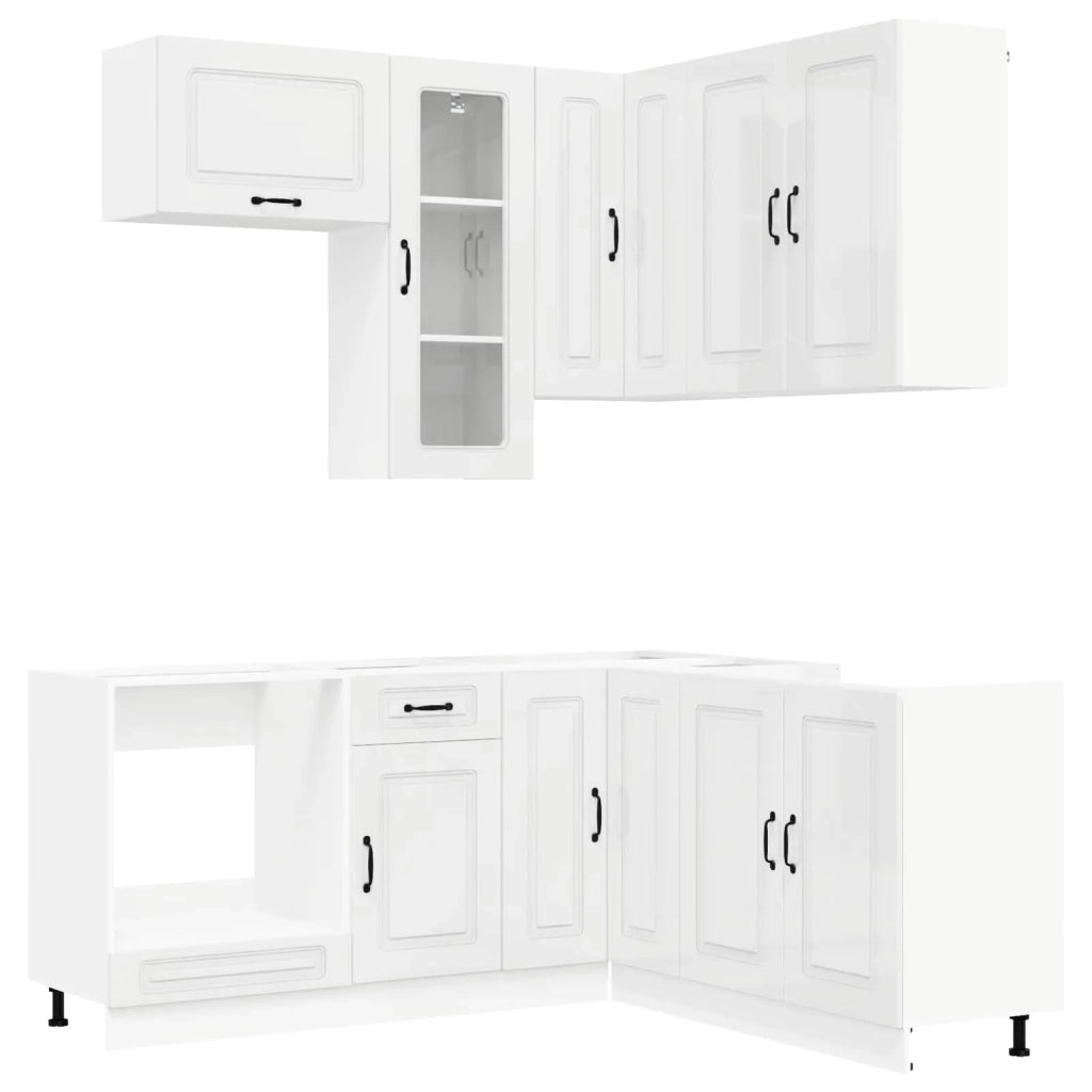 Unità Cucina KALMAR 8 pcs Bianco Lucido Legno ingegnerizzato 3438385