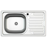 Lavello incasso cucina acciaio 76x43.5 una vasca e gocciolatoio destro SA07DX Samet