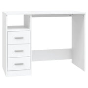 Scrivania postazione di lavoro scrivania per computer mobile da studio con cassetti 102 x 50 x 76 cm legno ingegnerizzato bianco 02_0023465