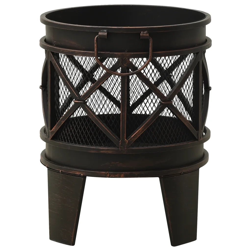 Braciere Rustico con Attizzatoio Î¦42x54 cm in Acciaio cod mxl 66578