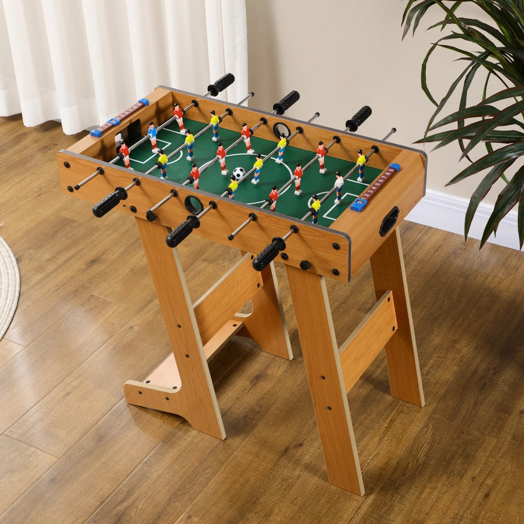 Calcio Balilla Pieghevole in Legno con 6 Aste ¨C zephmum ¨C 69x37x70cm