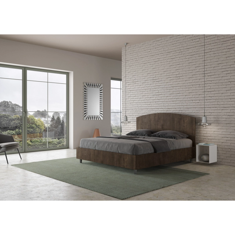 Letto Matrimoniale 160x190 cm Dora - Con rete,Noce