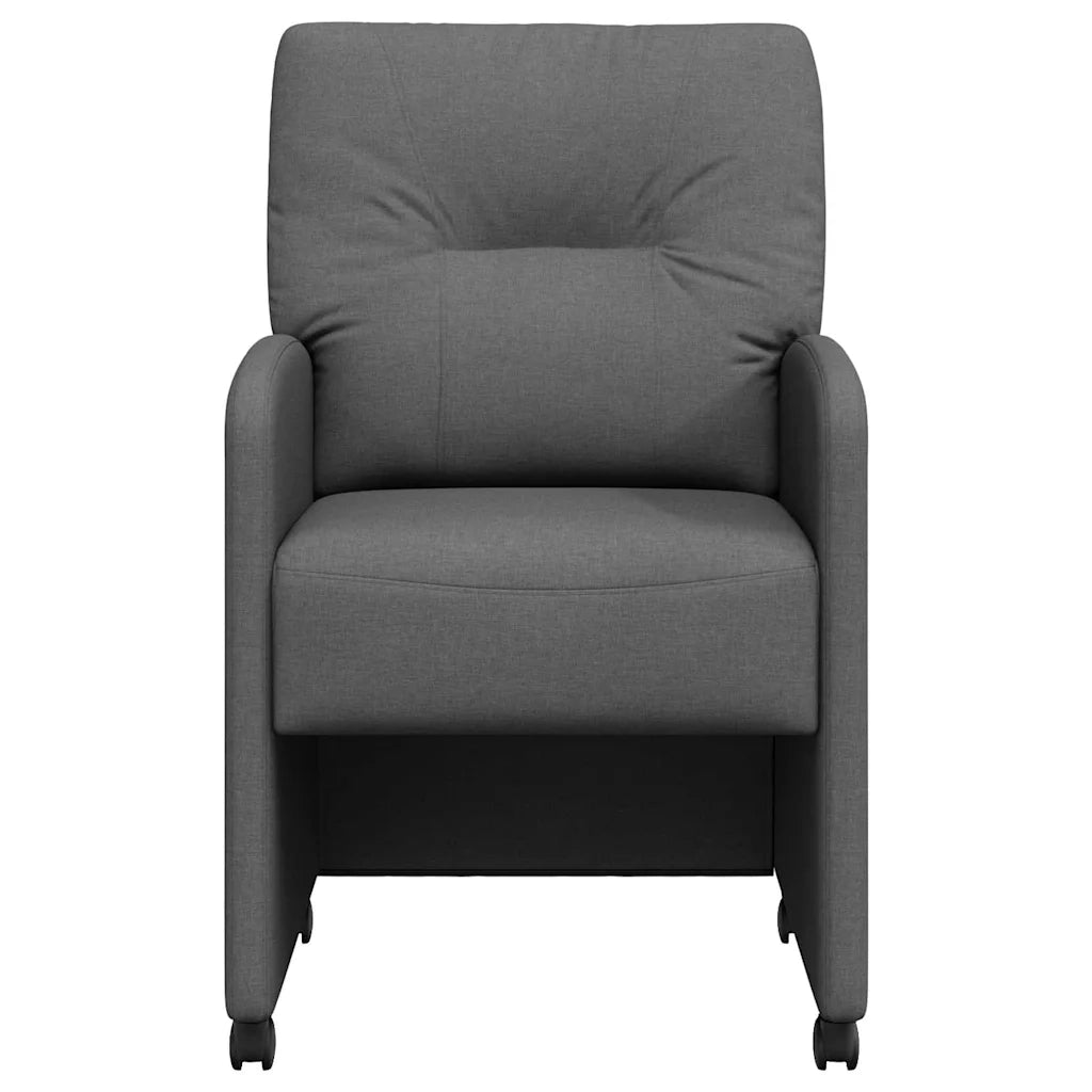 Sedie da Pranzo con Ruote 2 pcs Grigio scuro 57 x 67 x 95 cm