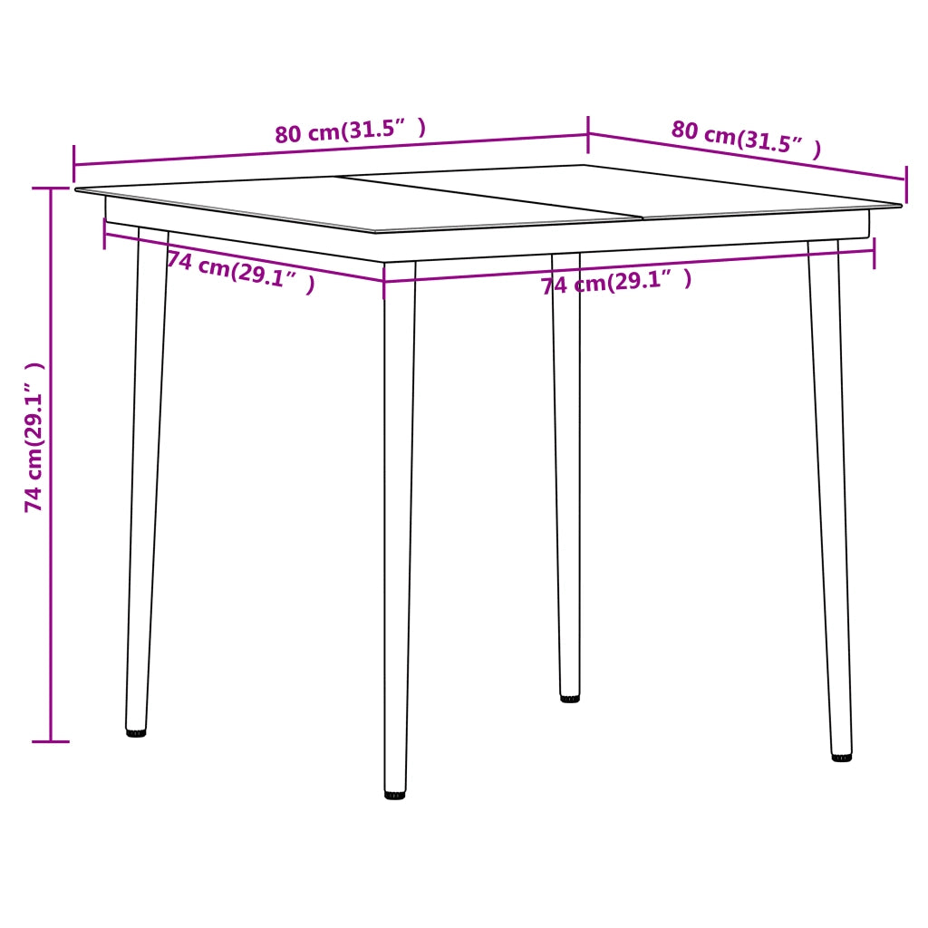 Set da Pranzo da Giardino 3 pz Nero 3099179
