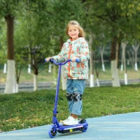 Monopattino elettrico per bambini 6-14 anni, velocità massima 10 km/h, luci LED colorate, freno elettronico, blu