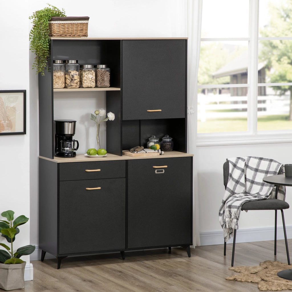 Armadio a muro con ante e ripiani ¨C Zephmum ¨C 119x41x180 cm nero