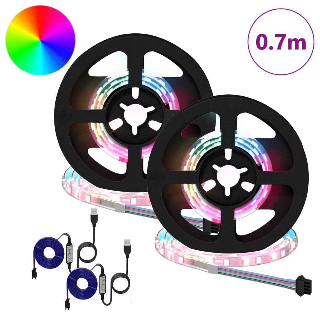 Striscia LED 2 pcs Nero e trasparente 350 mm Rame e plastica