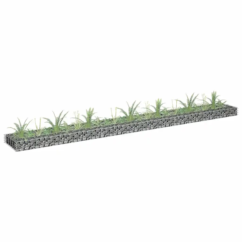 Gabbione Fioriere | Cassetta per fiori | Letto Rialzato in Acciaio Zincato 270x30x10 cm