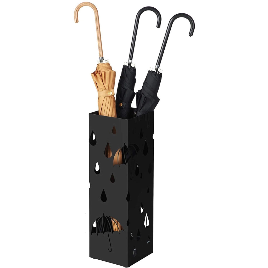 Portaombrelli Valora LUC49B in metallo nero dal design moderno per l'ingresso