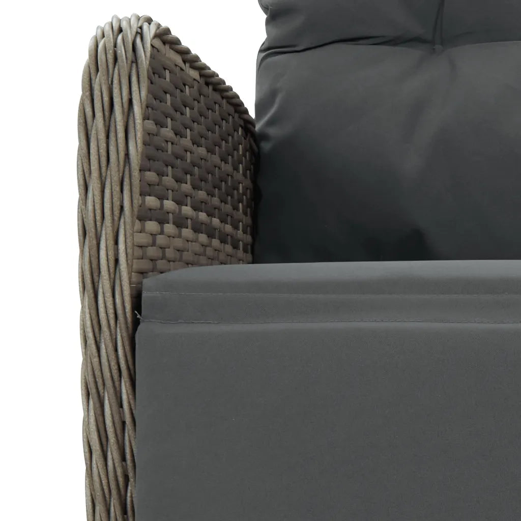 Set da Pranzo da Giardino 9 pz con Cuscini in Polyrattan Grigio 3213529