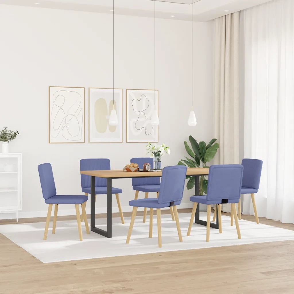 Sedie da Pranzo 6 pz Blu Jeans in Tessuto 3315577