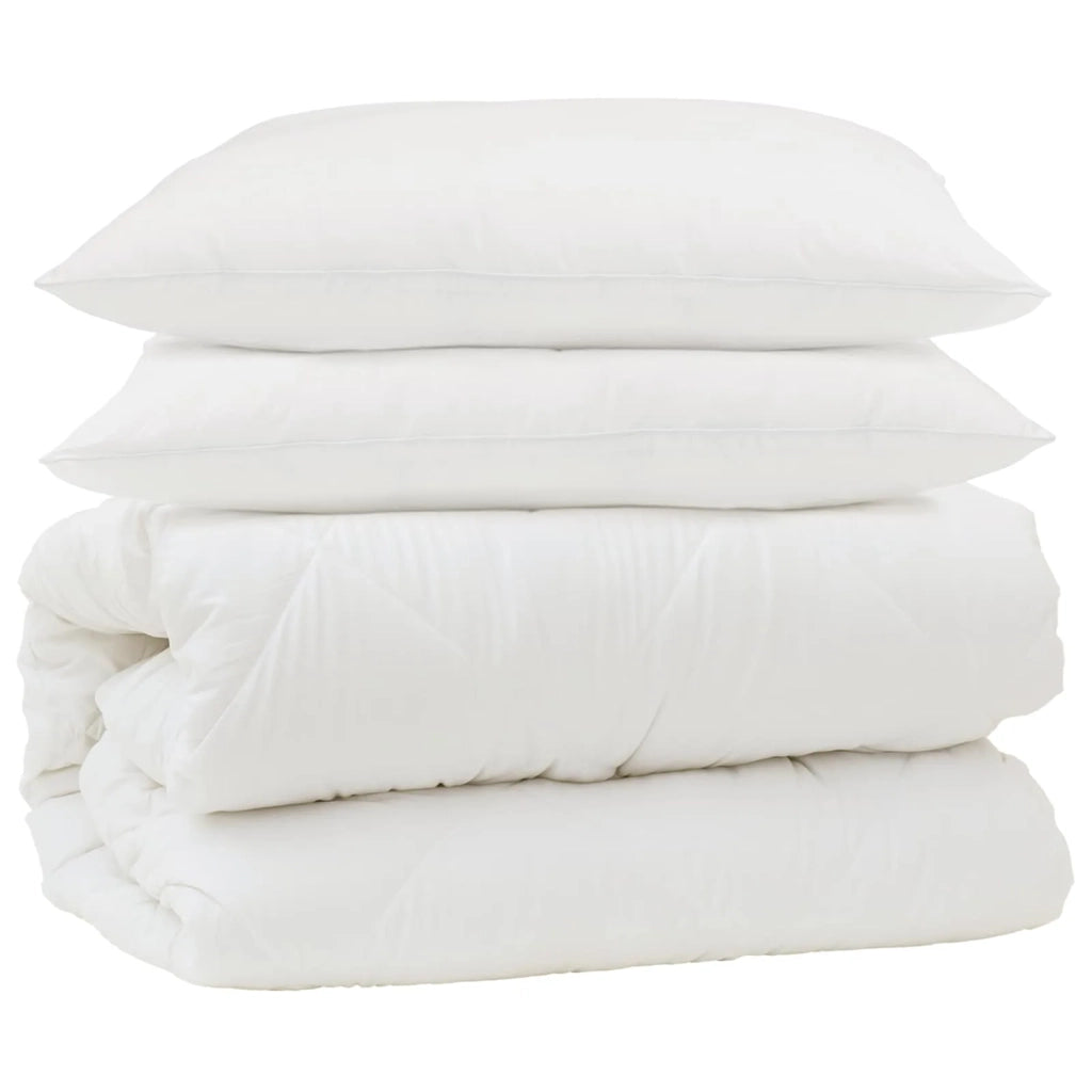Set di Piumoni 3 pz | Duvet Bianco Microfibra e Piuma d'Oca