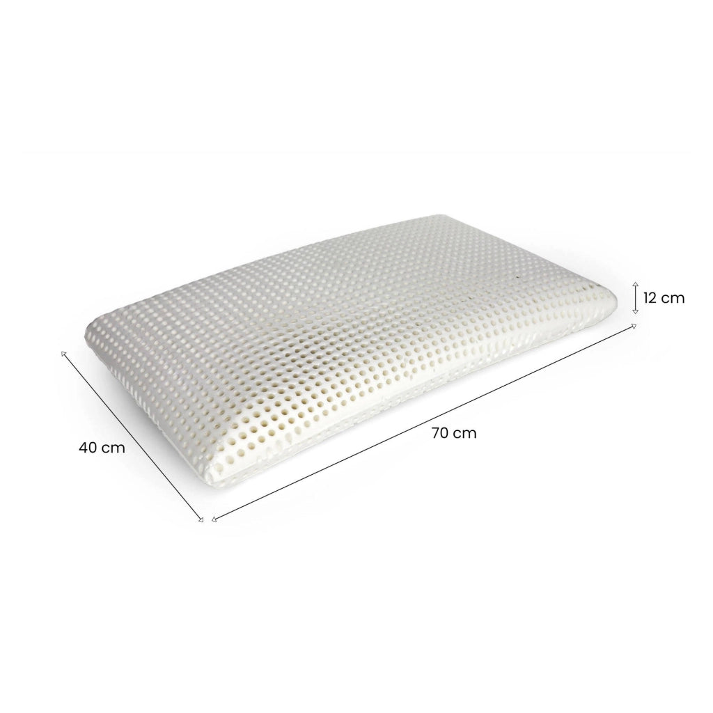 Talamo Italia Cuscino per Citronella, 100% Made in Italy, Guanciale ergonomico a "saponetta" in Memory Foam forato, Anallergico e Traspirante, 70x40xh12 cm