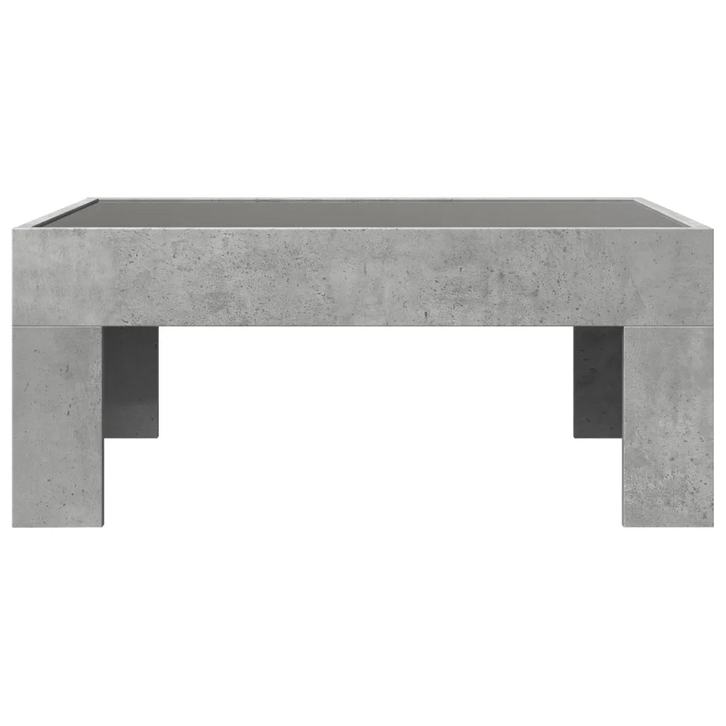 Tavolino da Salotto con LED Infinity Grigio Cemento 70x50x30 cm 847612