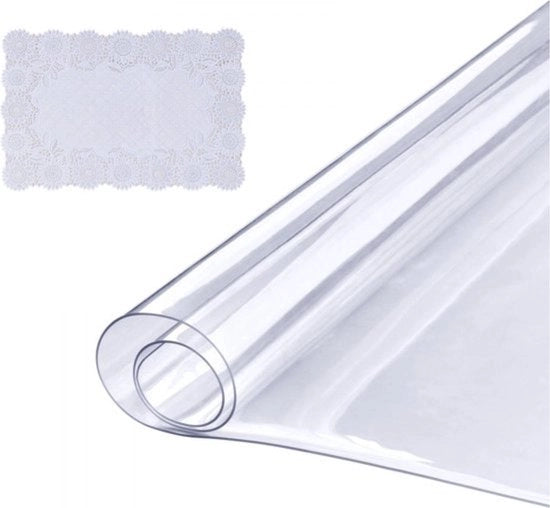 Telaio di protezione trasparente 1,5 mm di spessore, panno di protezione per tavolo in PVC 613 x 1230,2 mm a forma rettangolare, copertura per tavolo lavabile resistente all'usura termoresistente e impermeabile.