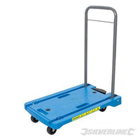 Carrello piattaforma di polipropilene con manico in acciaio e spinta ripiegabile