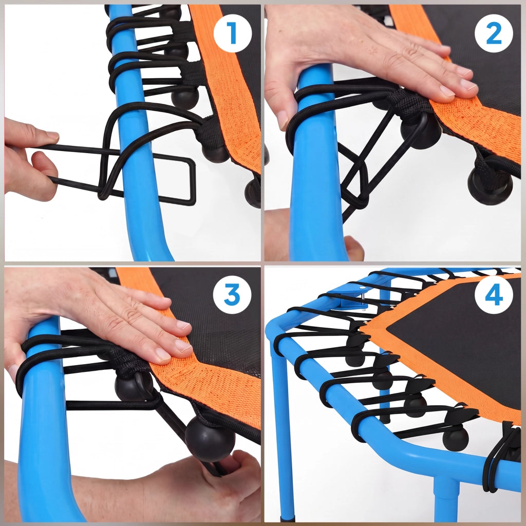 Trampolino Fitness ¨C Xylo ¨C con maniglia regolabile, acciaio, blu