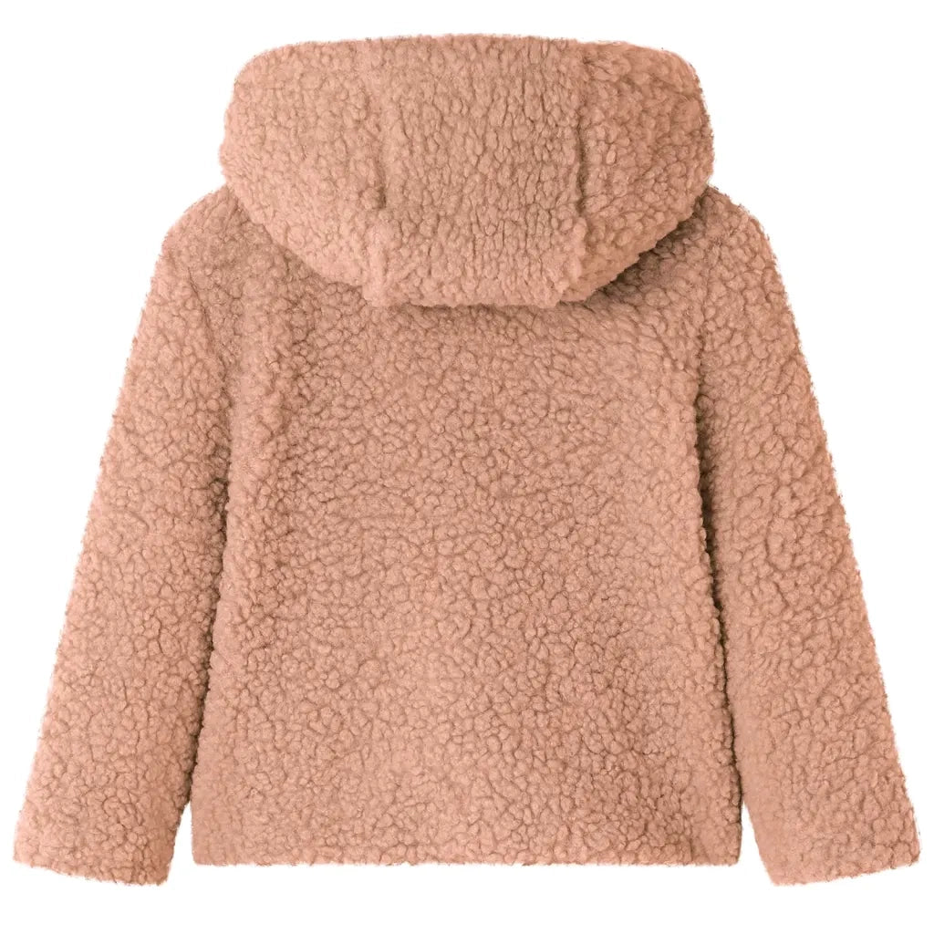 Giacca Cappuccio da Bambina Pelliccia Sintetica Teddy Cognac Chiaro 92 13869
