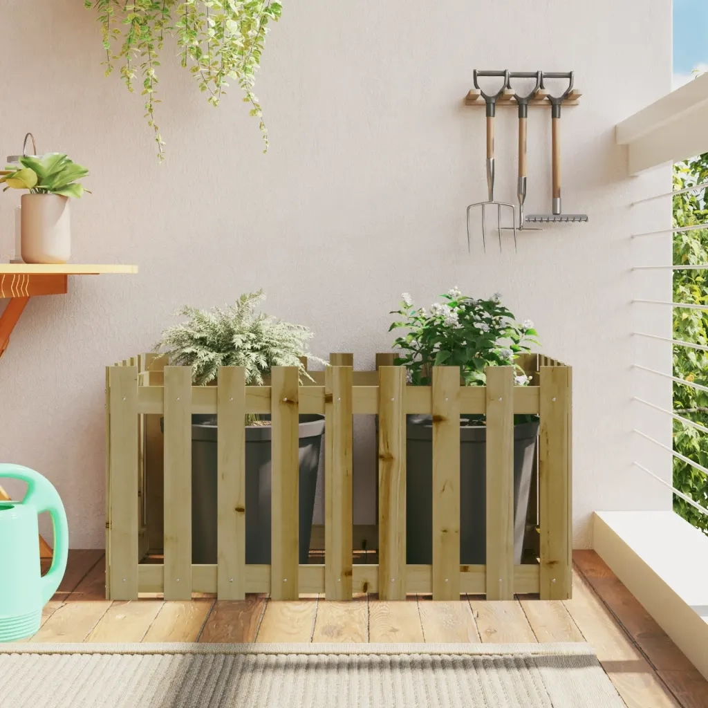Fioriera | Cassetta per fiori | Vaso Rialzata da Giardino 100x50x50 cm in Pino Impregnato