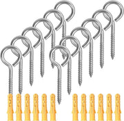 12 occhielli a viti M6 x 80 mm in acciaio inossidabile con gommini - Viti a tappo autoalimentanti per lampadari, tende e artigianato