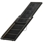 Easycomfort Rampa per Cani Pieghevole Antiscivolo in Legno con Maniglia Laterale, 43x165x6.5 cm, Nero