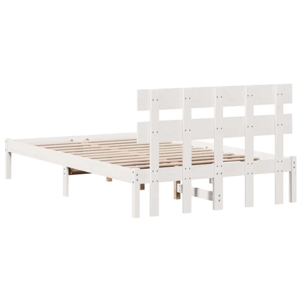 Struttura del letto Bianco 120 x 200 cm Legno massello di pino 872165