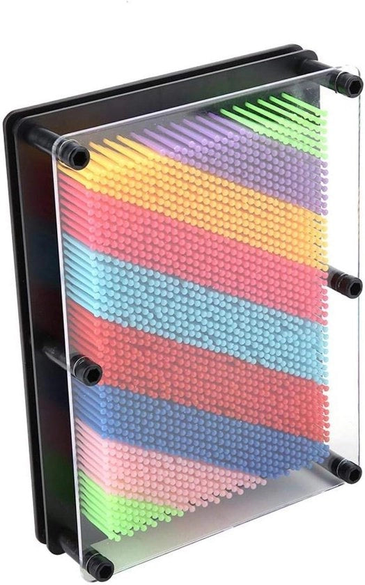 Pannello di Arte 3D a forma di Pin in Metallo - Pannello di Arte a forma di Manica - Caricatura con Aghi Plastici Colorati - Nuova Invenzione per Bambini - Arte 3D per Desktop - Gadget per Decorazione di Casa e Regalo - Nero grande .