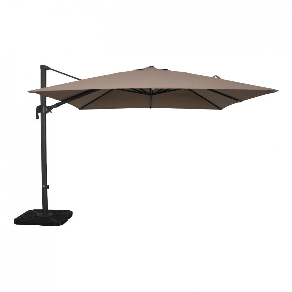 Ombrellone da Giardino Nettuno Lux Decentrato 3x4 m in Alluminio Nero Telo Tortora