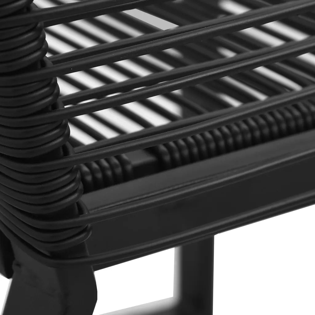 Set da Pranzo da Giardino 7 pz in Rattan PVC Nero cod mxl 53771