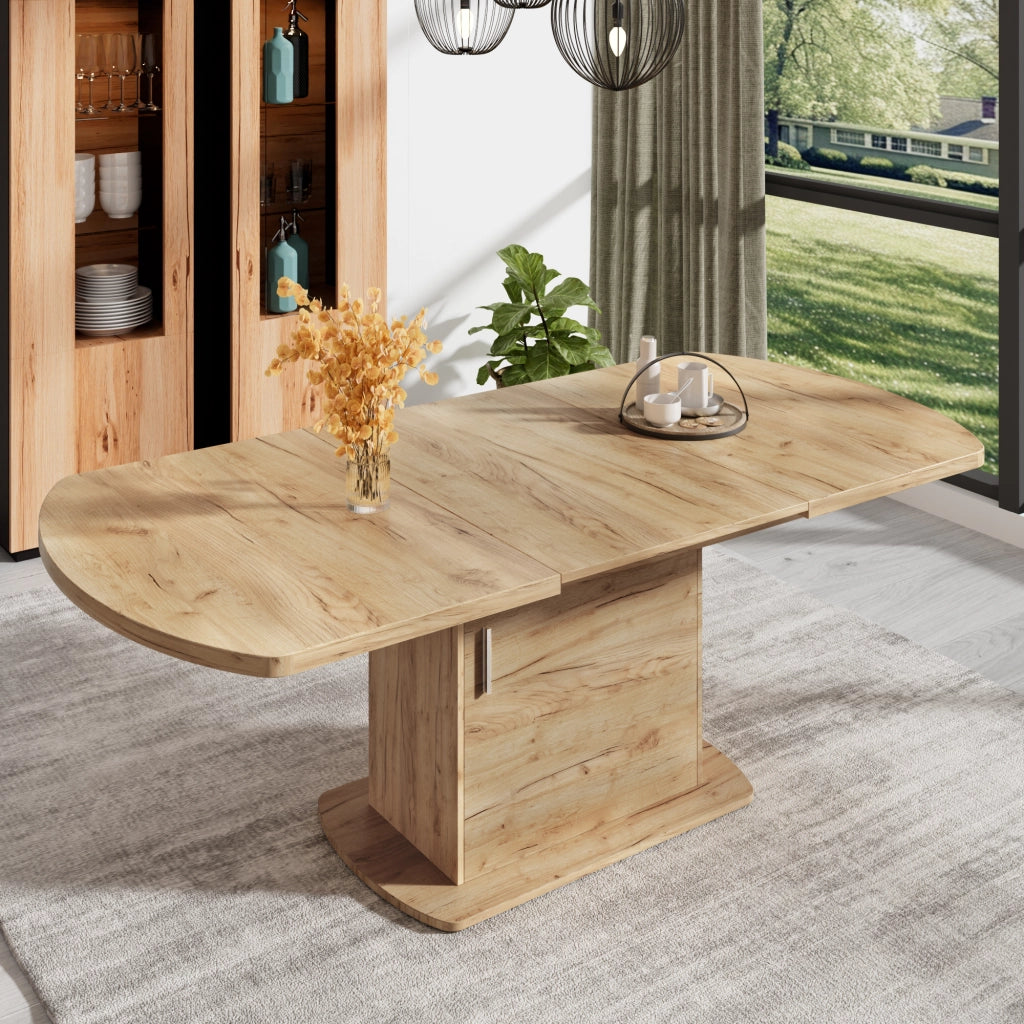 TAVOLO Allungabile 140/200x80x75 cm Rovere con vani contenitore
