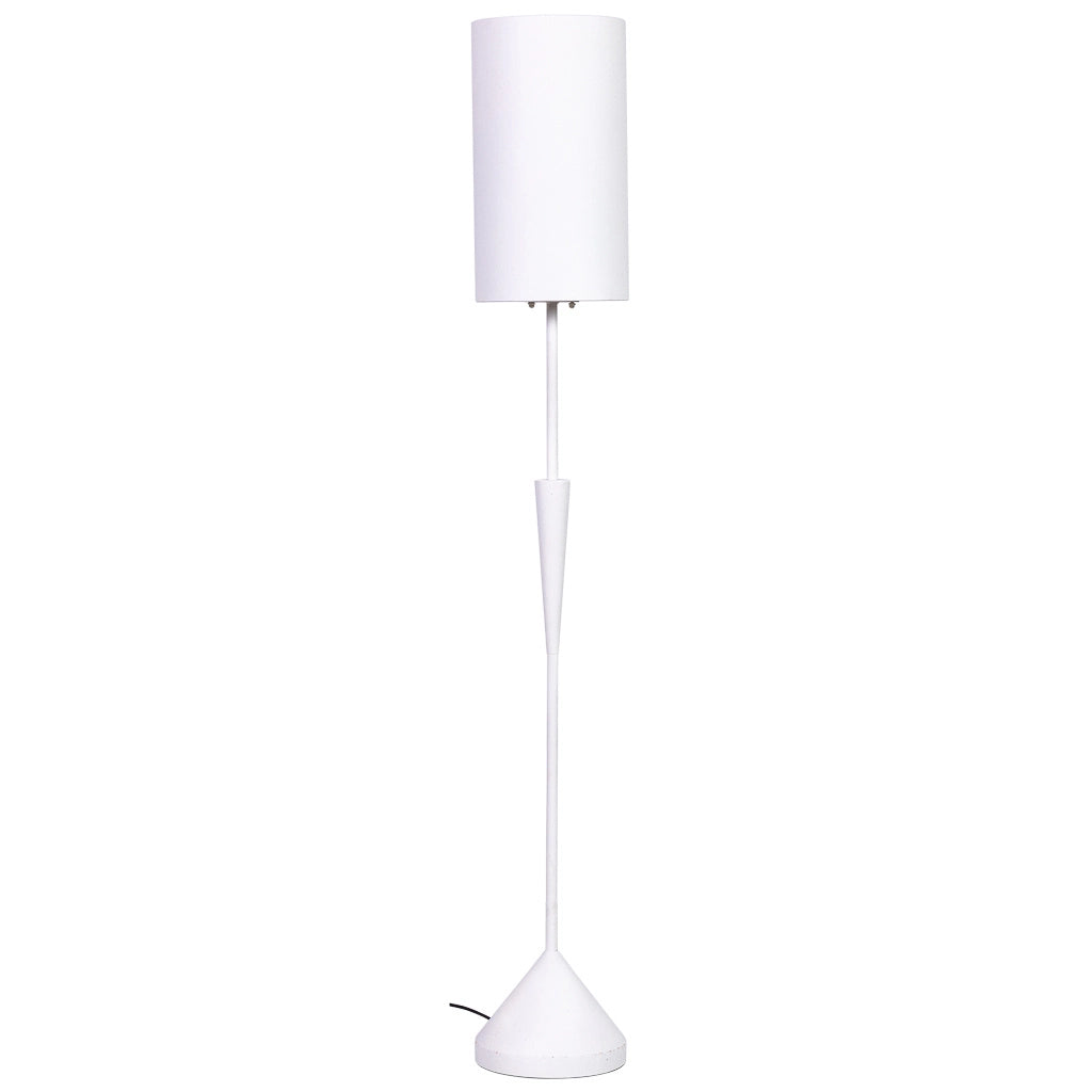 Fioriera con supporto in metallo bianco 25,5x25,5x48h cm