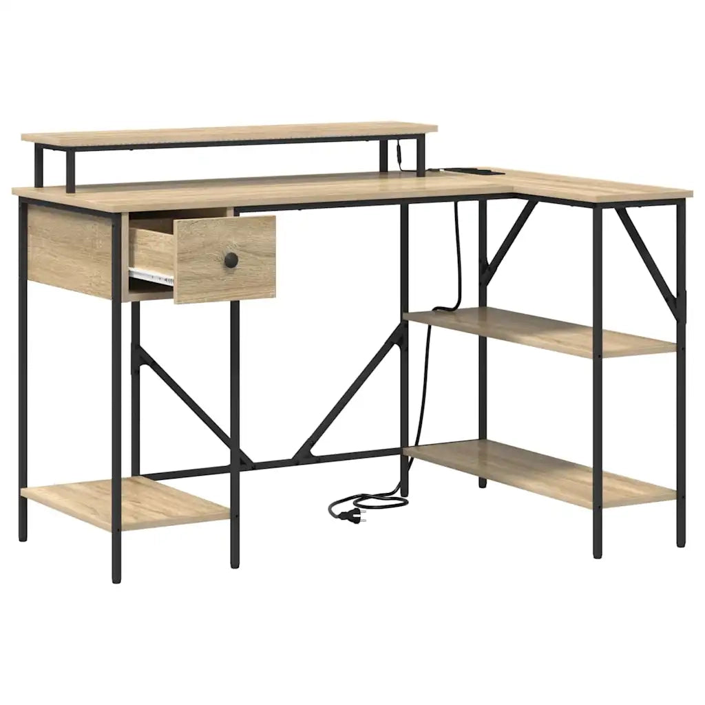 vidaXL Scrivania rovere sonoma 120 x 79 x 86.5 cm Legno multistrato