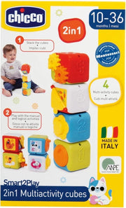 Cubi Mulitattivita 2in1, Gioco Educativo ed Evolutivo, Attivita Manuali su ogni Faccia, Stimola Motricita Fine e Capacit