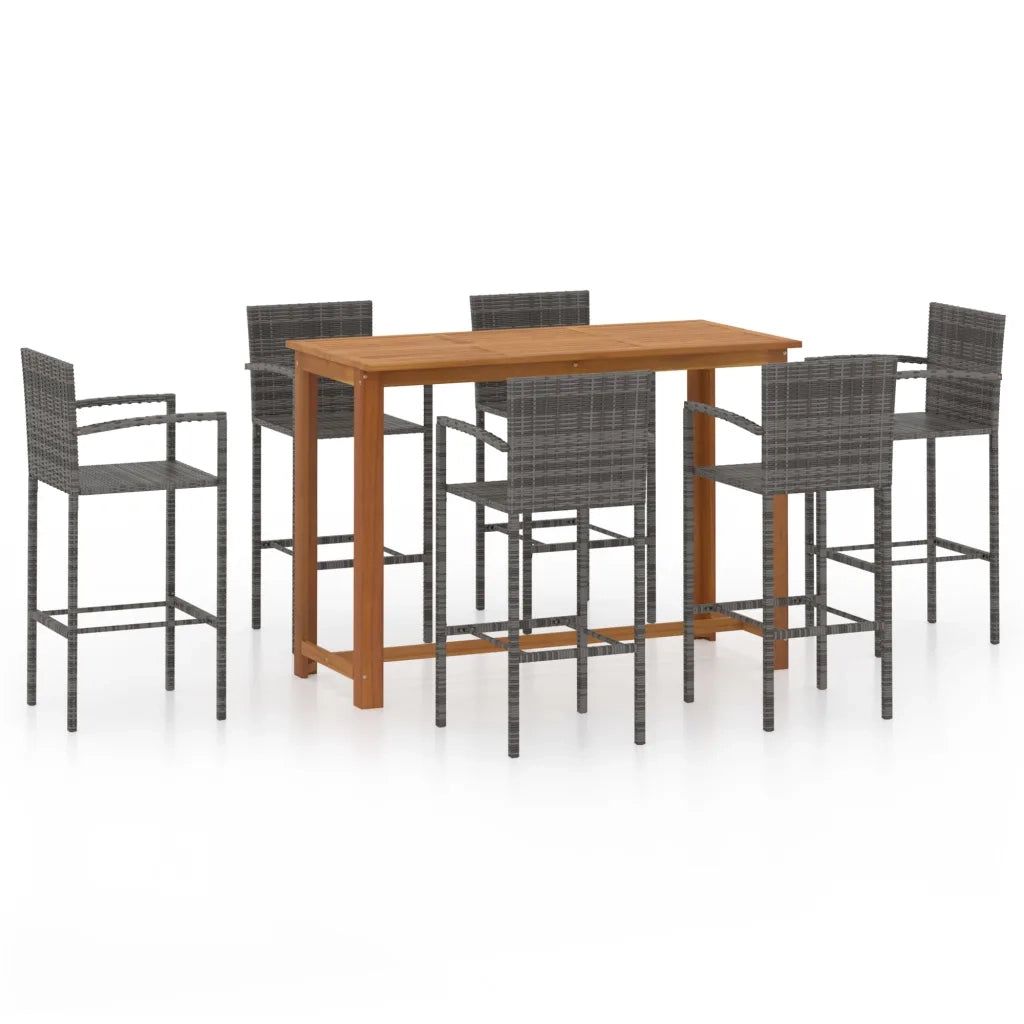 Set da Bar da Giardino 7 pz Grigio 3068018