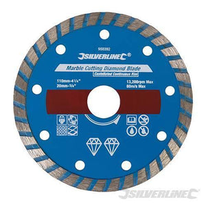 Lama diamantata per marmo e ardesia ideale per sega circolare Silverline