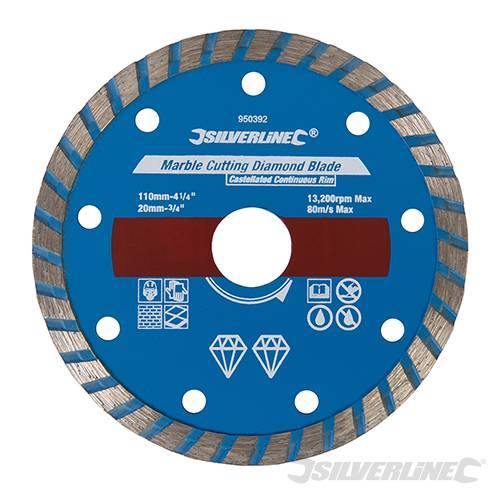 Lama diamantata per marmo e ardesia ideale per sega circolare Silverline