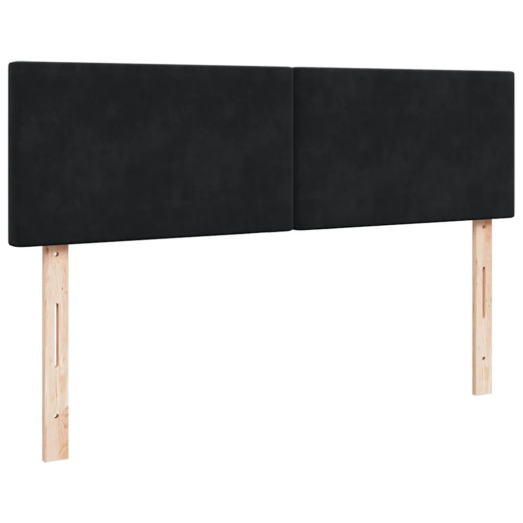 Struttura Letto Pouf con Materasso Nero 140x190 cm in Velluto 3312550