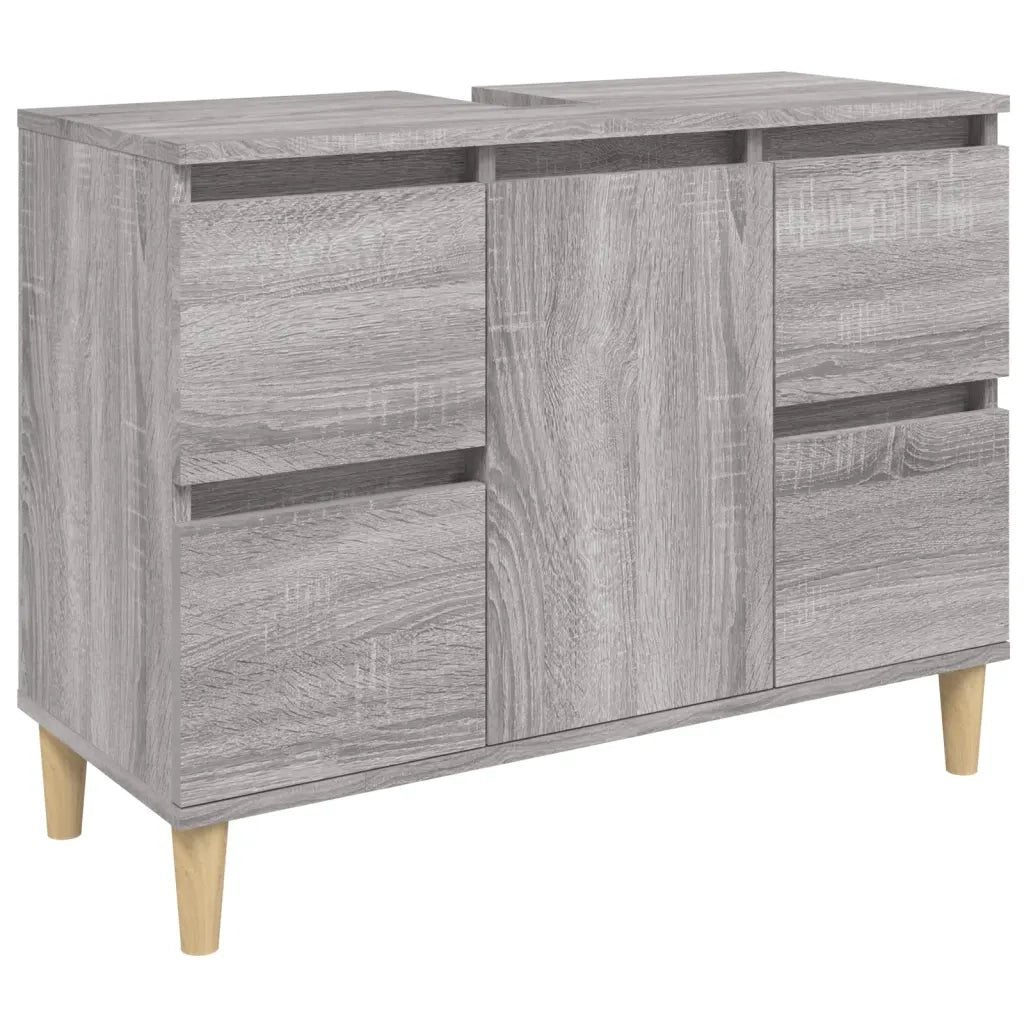 Mobile Lavabo Grigio Sonoma 80x33x60 cm in Legno Multistrato 821274