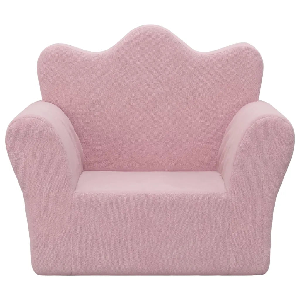Divano per Bambini-Sofa-Divanetto Rosa in Morbido Peluche 522880