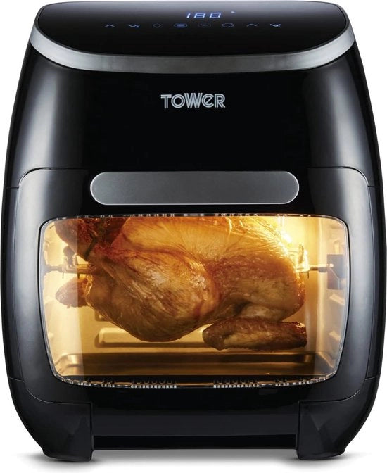 Frittella aeree digitale Pro - Senza residui di grasso e senza olio - Frittella a vapore 11L - 2000W - Forno con circolazione di aria rapida - Timer - Nero