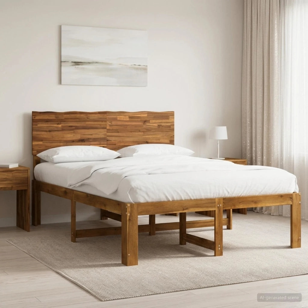 Letto matrimoniale con testiera ROSTOCK Naturale 150 x 200 cm 3405417