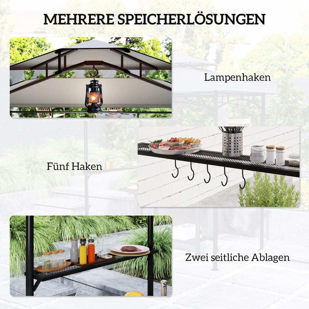 Gazebo da giardino ¨C Zephmum ¨C Grigio 242x232x248 cm