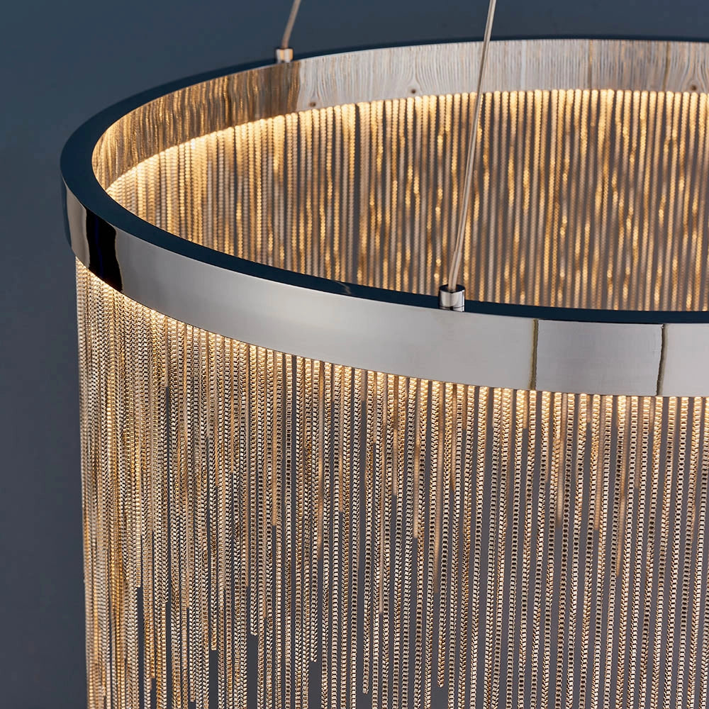 Lampadario sospeso LED anello cromato 20W Zelma Endon