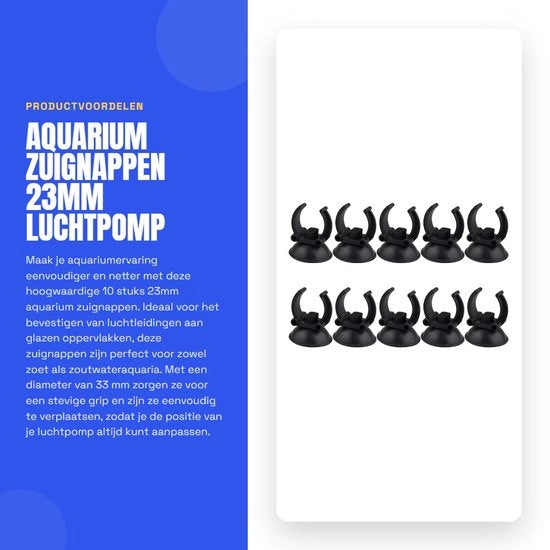 Zuignappen in Acciaio per Acquario, 10 pezzi, 33 mm di diametro, Otre per Tubi di Luce, Fermo Antiscivolo, Facile da Installare