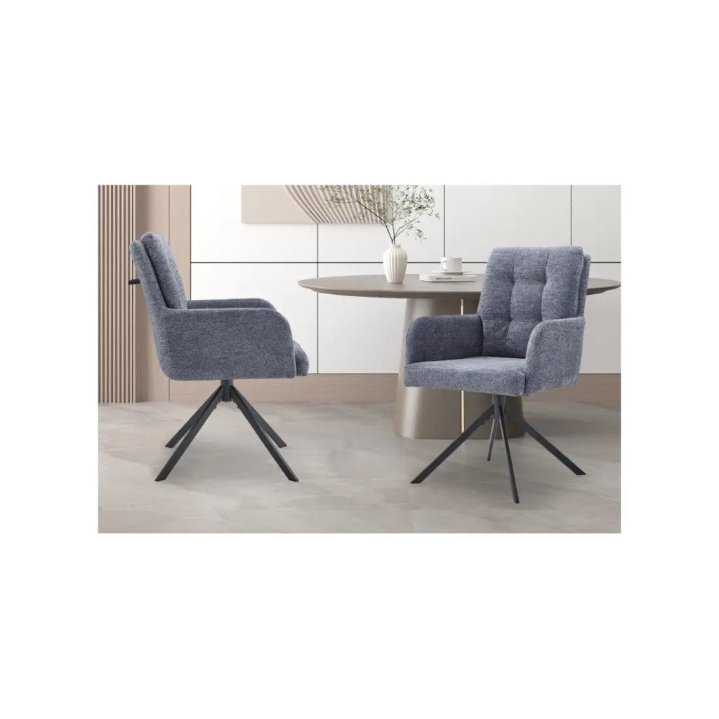 Sedia girevole PLUMO – Tessuto grigio scuro – L50 x H85 x P62 cm