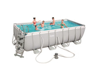 piscina con telaio completa telo per copertura e base scaletta + pompa cm 488x244 h 122 cm cod:ferx.95058