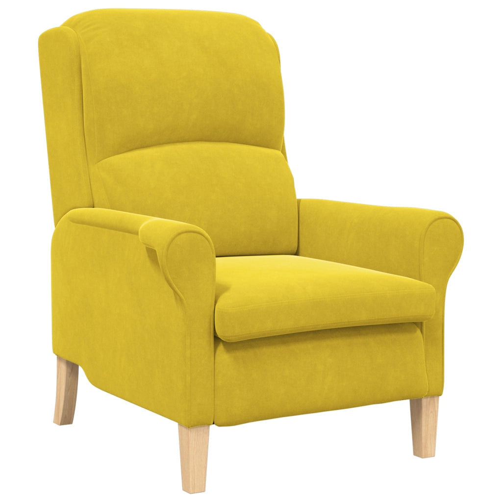 Poltrona Gialla Tessuto, Legno Standard Poltrona Confortevole